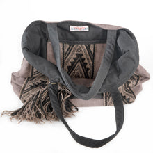 Load image into Gallery viewer, Extra Large Brown & Black Colorblock 'Faja' Tote
