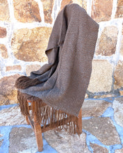 Load image into Gallery viewer, Brown & Grey Llama Wool Throw (or Shawl)