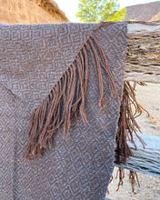 Load image into Gallery viewer, Brown & Grey Llama Wool Throw (or Shawl)