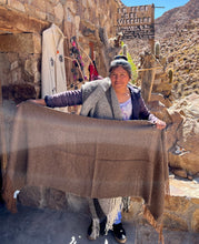 Load image into Gallery viewer, Brown & Grey Llama Wool Throw (or Shawl)