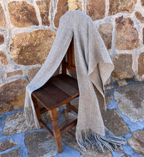 Load image into Gallery viewer, Grey Llama Wool Ruana Shawl