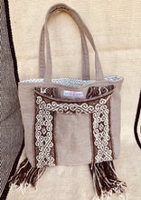 Load image into Gallery viewer, Grey Linen & Wool 'Faja' Bag